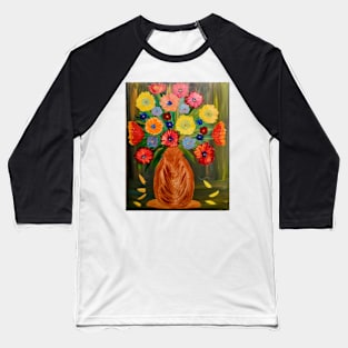 mixed flowers in a bronze vase Baseball T-Shirt